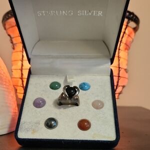 Sterling Silver Black Stone Ring